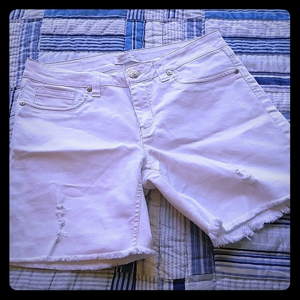 Seven7 White Denim Shorts 6